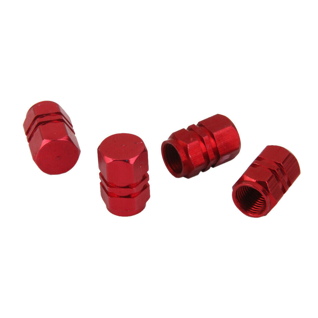 4x Universal Car Truck Auto Aluminum Tire Wheel Rims Stem Air Valve Caps Red