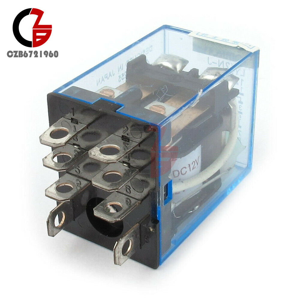 10PCS LY2NJ DC 12V 10A Relay 8 Pin Small Omron Relay Module Coil DPDT