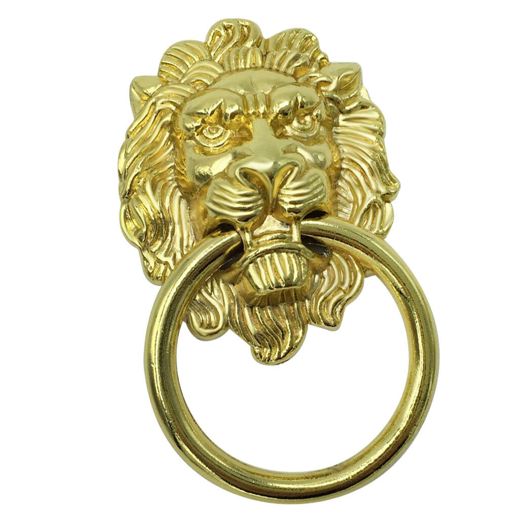 Lion Head Shape Pull Handle Door Cabinet Drawer Knob Furniture Decor _Gold_L