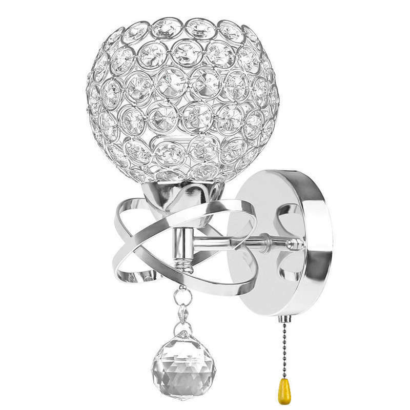 Led Modern Crystal Wall Lamp Sconce Light Bulb Bedroom Hallway Lighting FixturI6