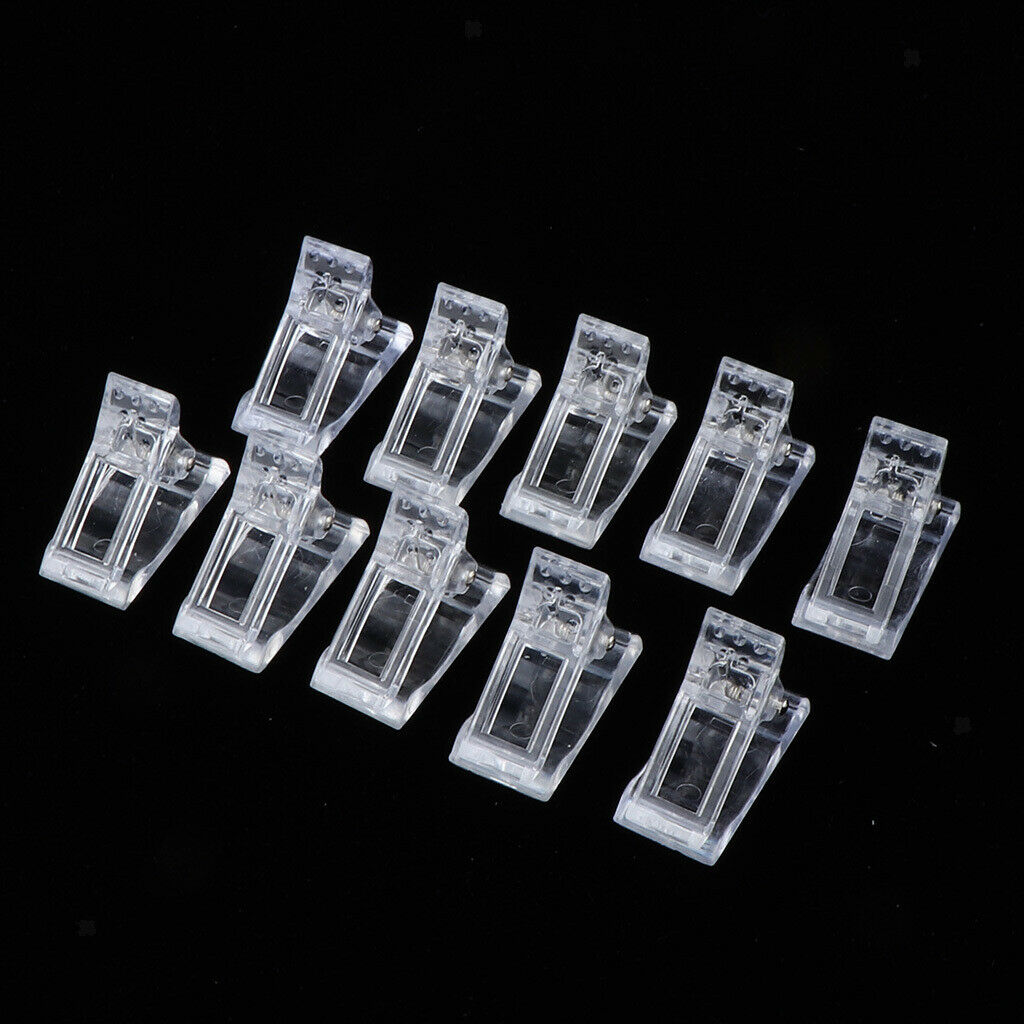 10x Manicure Nail Tips Clip for Poly Gel Quick Building Extension Tool