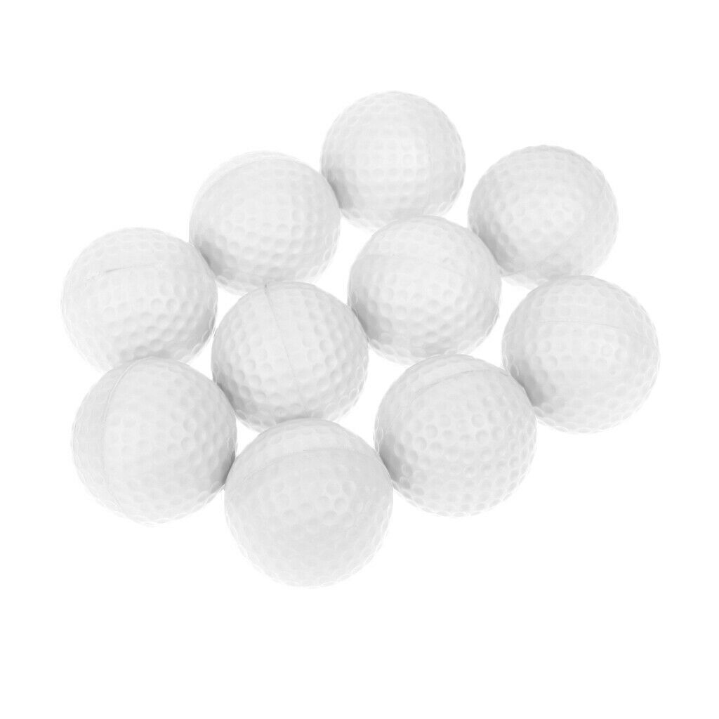 10 Pieces PU Foam Sponge Golf Training Soft Balls Golf Practice Balls White