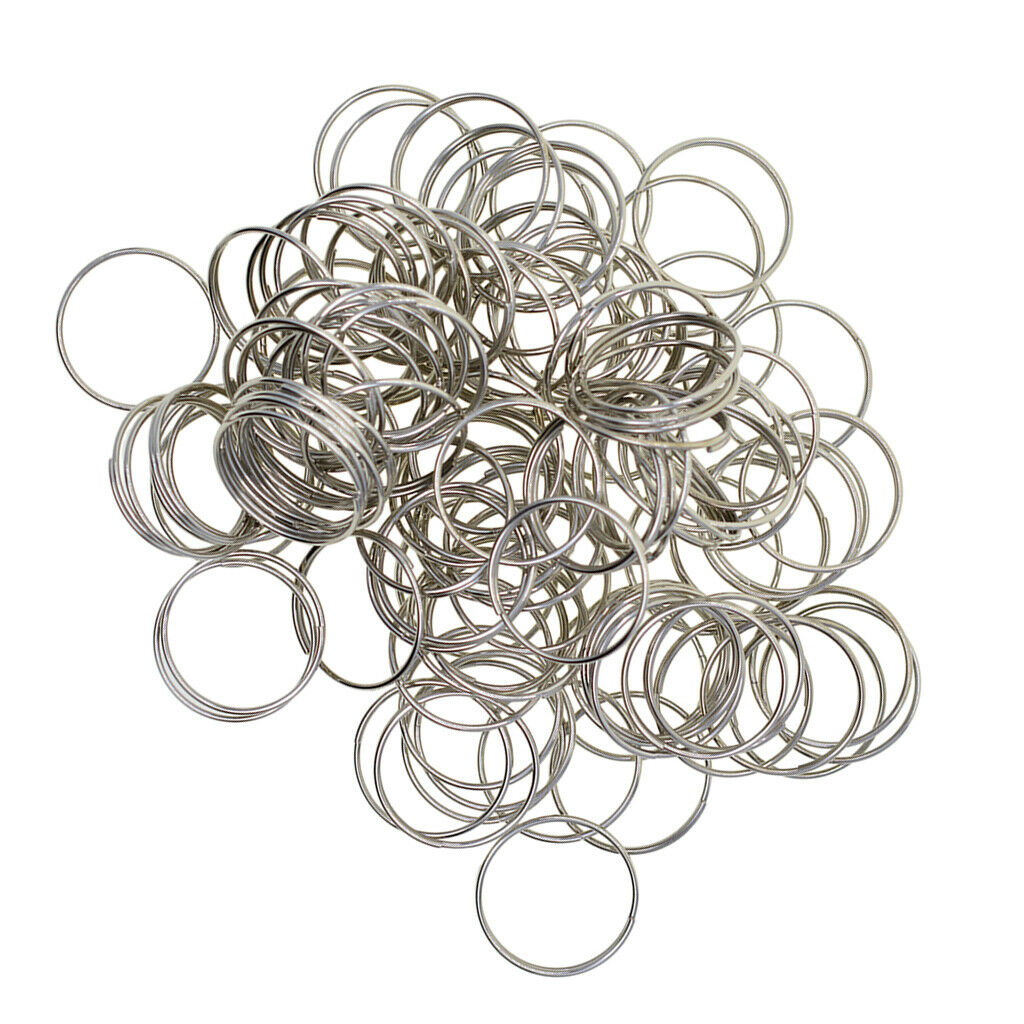 100Pcs 20mm Solid Iron Round Edged Keyring Keychain Split Ring Keys Rings