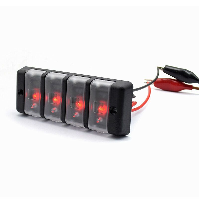 4 Gang 12V-24V Car RV Trailer Marine Boat Waterproof Toggle Switch Panel Red LED