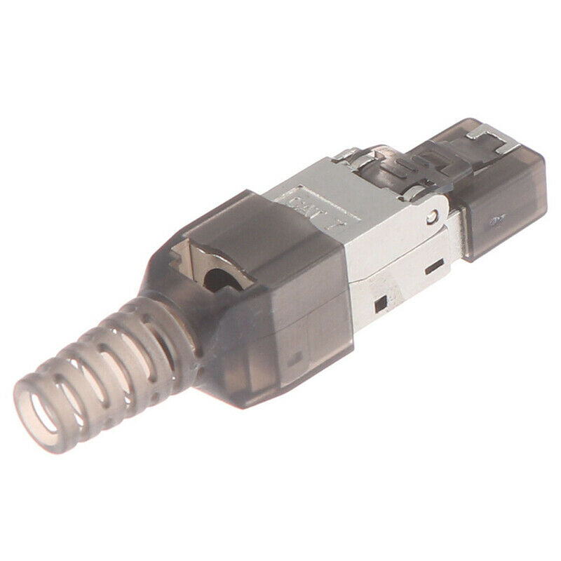 1Pc Tool-Free Shielded RJ45 Cat 7 Termination Plug Connector Modular 22-26AWGUS