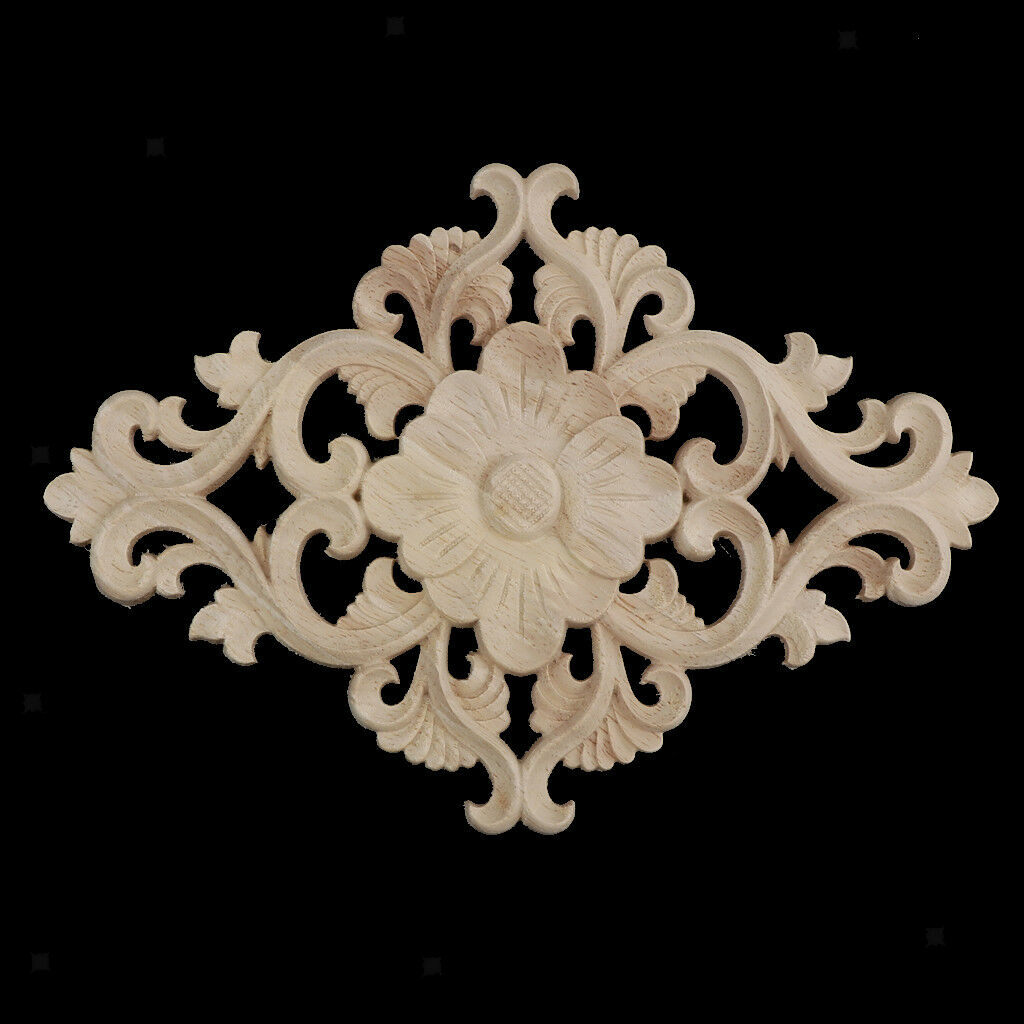 Wooden Carved Corner Applique Frame Furniture Craft Cabinet Corner Decor b