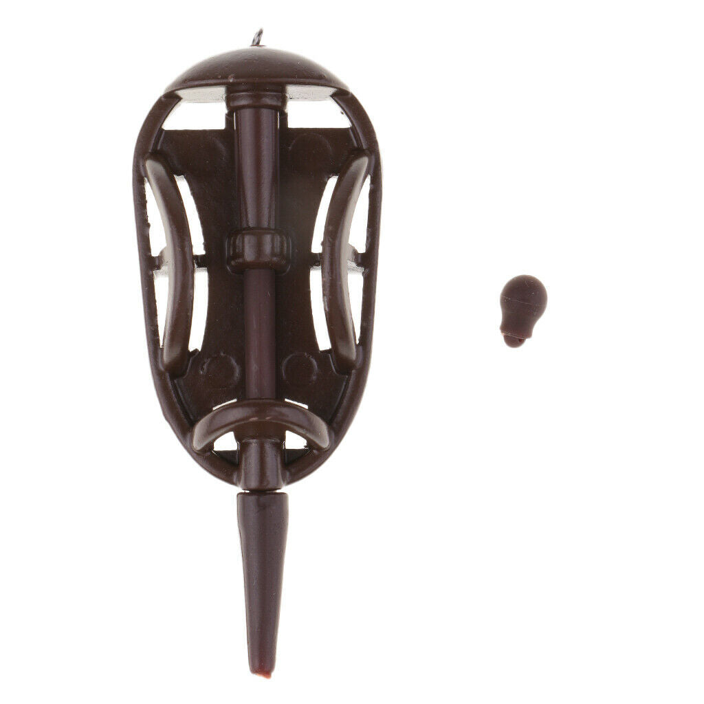 1 Piece Fishing Inline Safe Flat Method Feeder Carp Fishing Tackle Brown 50g
