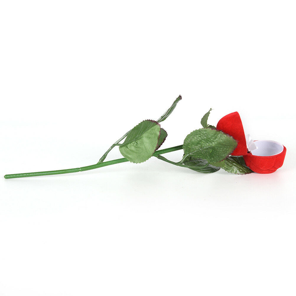 1pc Red Rose Flower Velvet Jewelry Storage Box Engagement Ring Box fiJC.l8