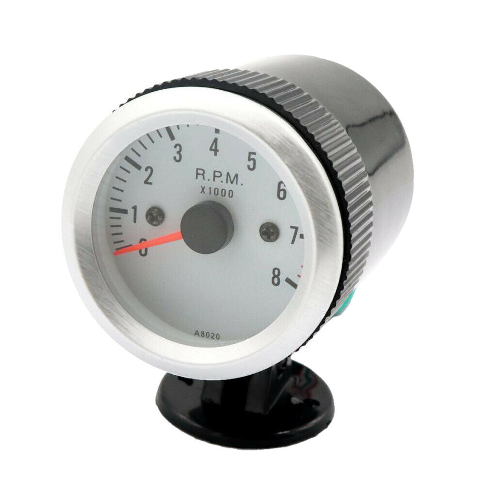 Tachometer With Stand Heat Shrink Tubing Blue LED Display For 12V Petrol Car