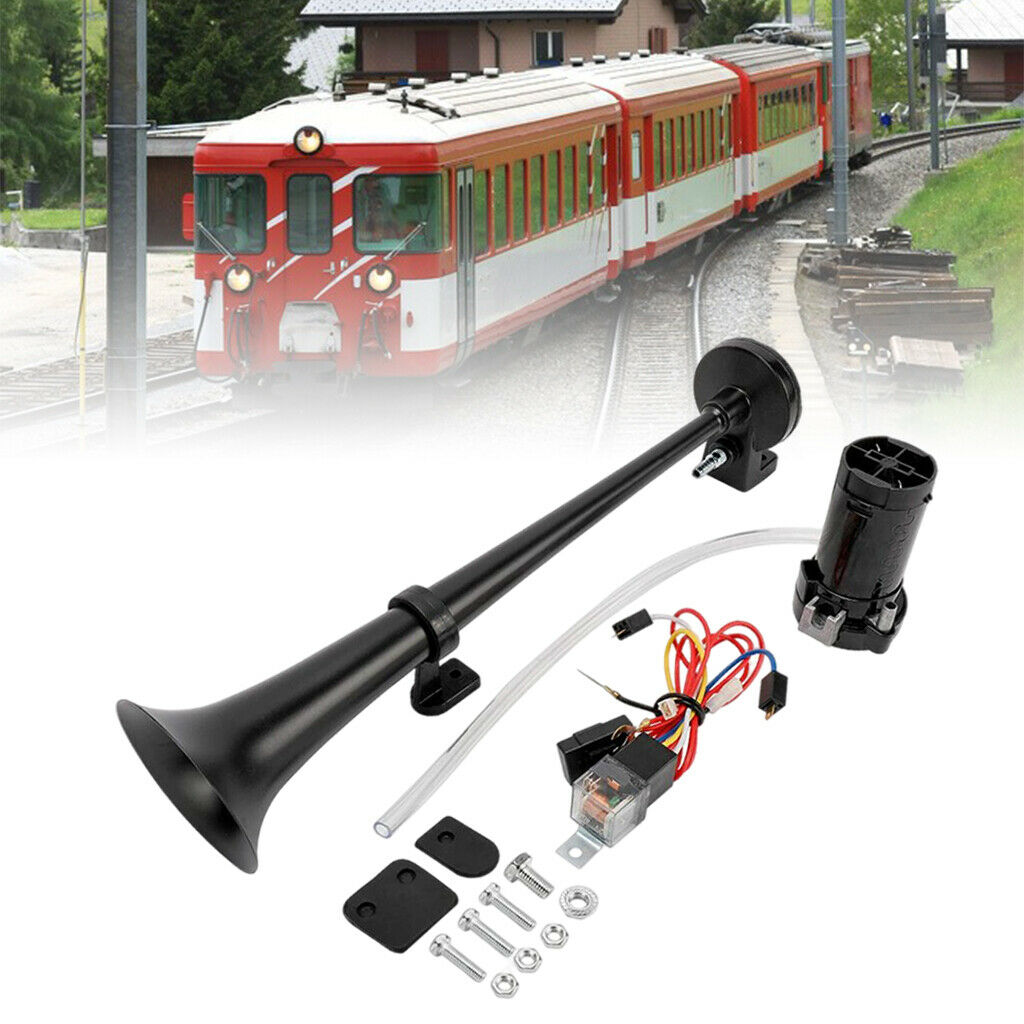 150db 12V Car Air Horn Kit with Compressor Single Trumpet Lorrys Speaker Set