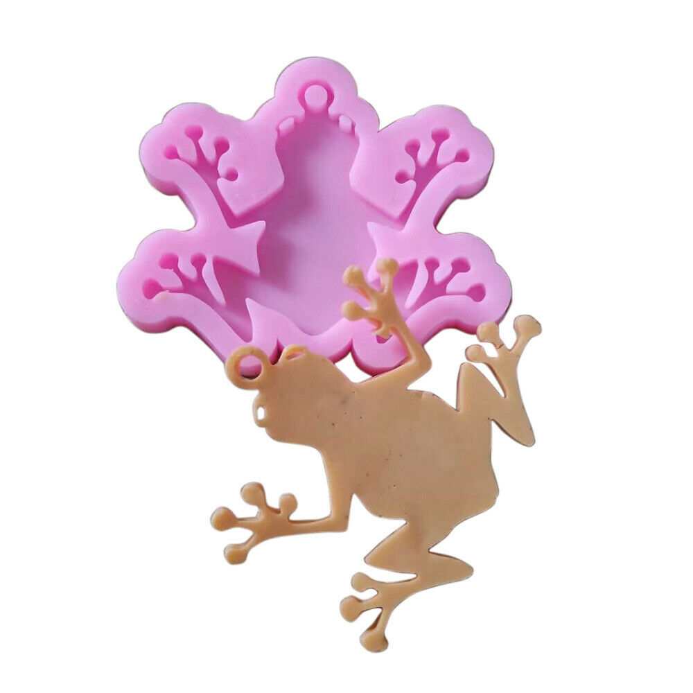 Cartoon Frog Shape Keychain Silicone Mould Pendant Epoxy DIY Biscuit Mold Crafts
