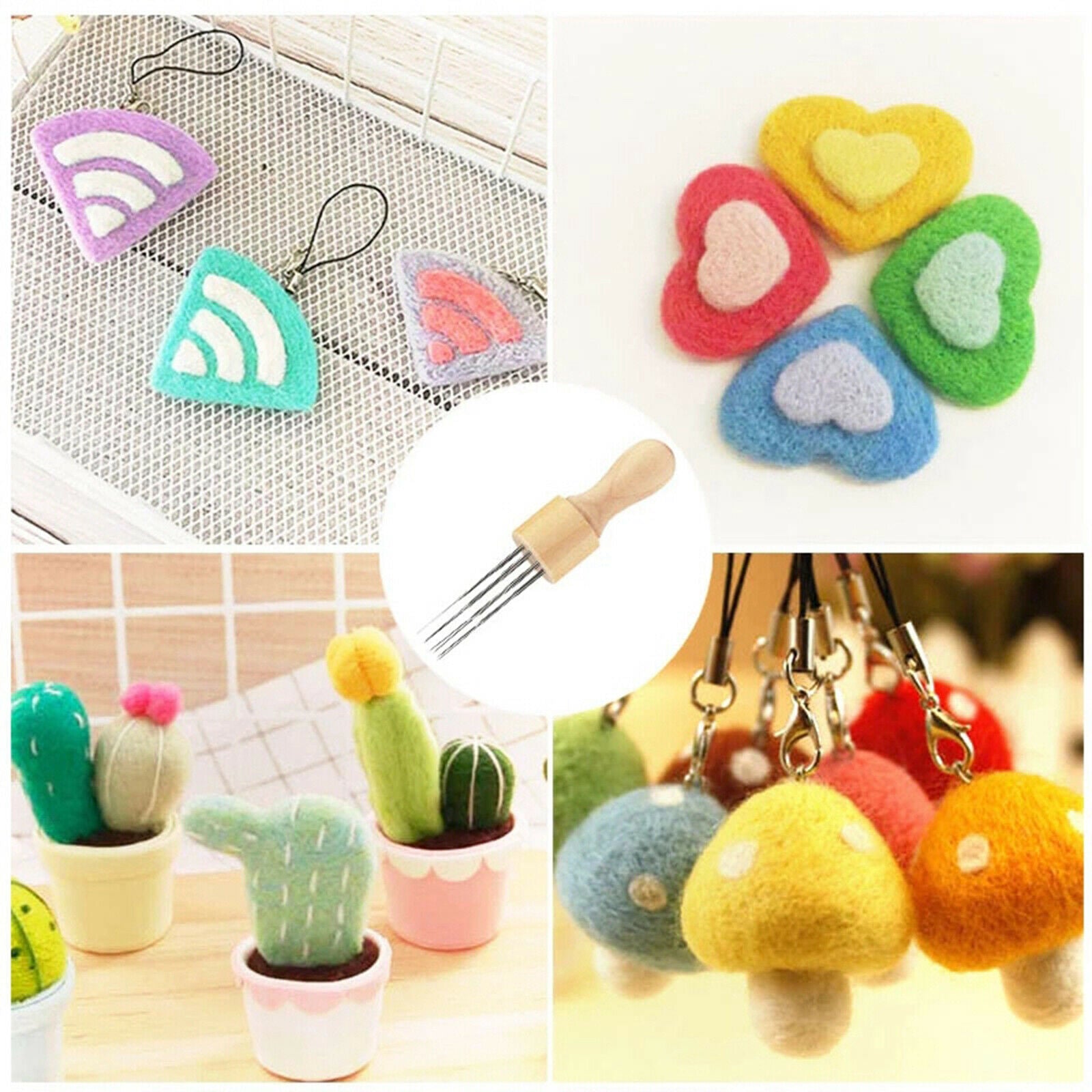 Felting Needle Handle with 8 Needles Wool Embroidery Weaving Pen Tool Set