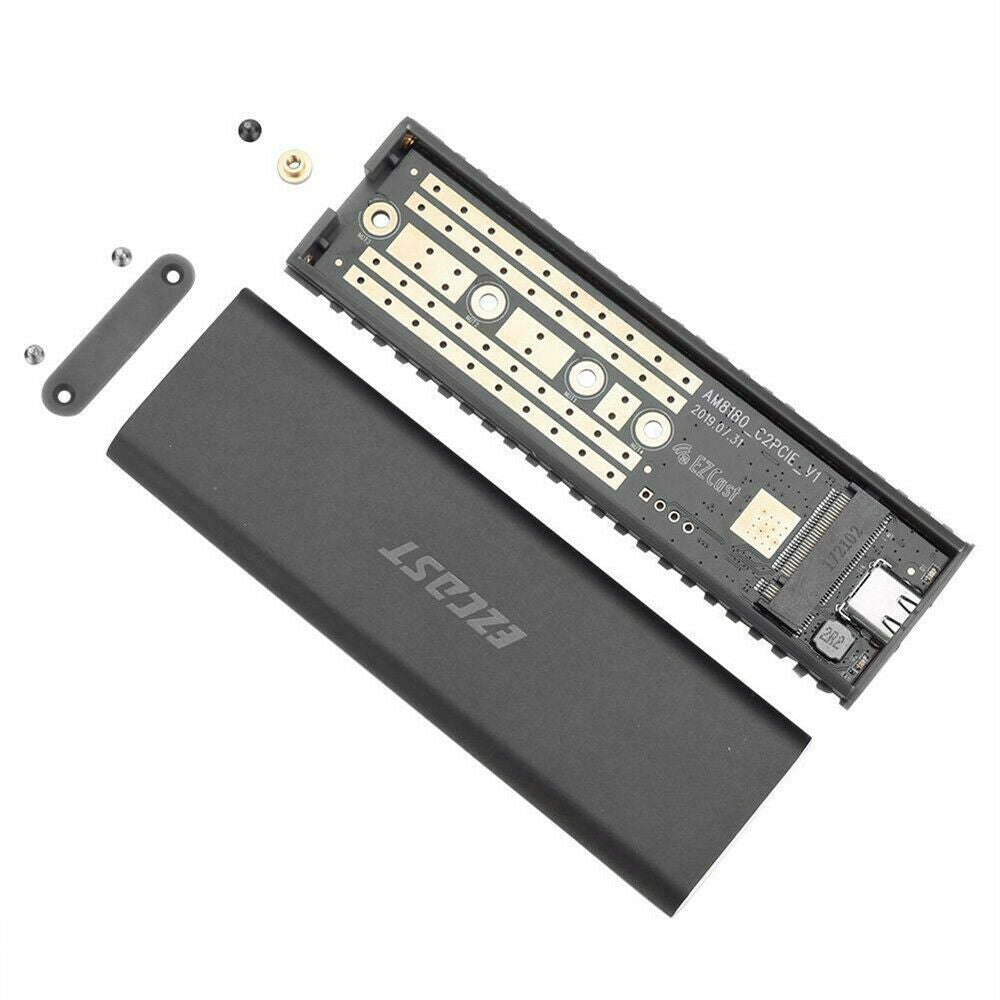 M2 SSD Hard Case NVME PCIe Enclosure M.2 to USB3.1 Type C GEN2 M Key Adapter Kit