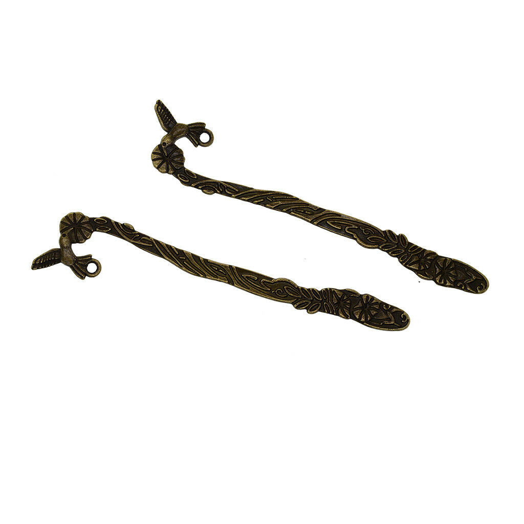 10 Pieces Retro Style Beading Flat Bookmarks With Loop Jewelry Bronze