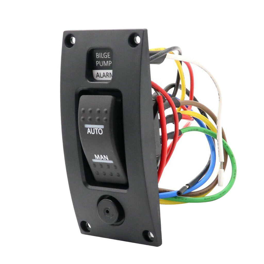 3 Set New 3Ways 12/24V Bilge Pump Switch Panel with Alarm IP66 54x48x114mm