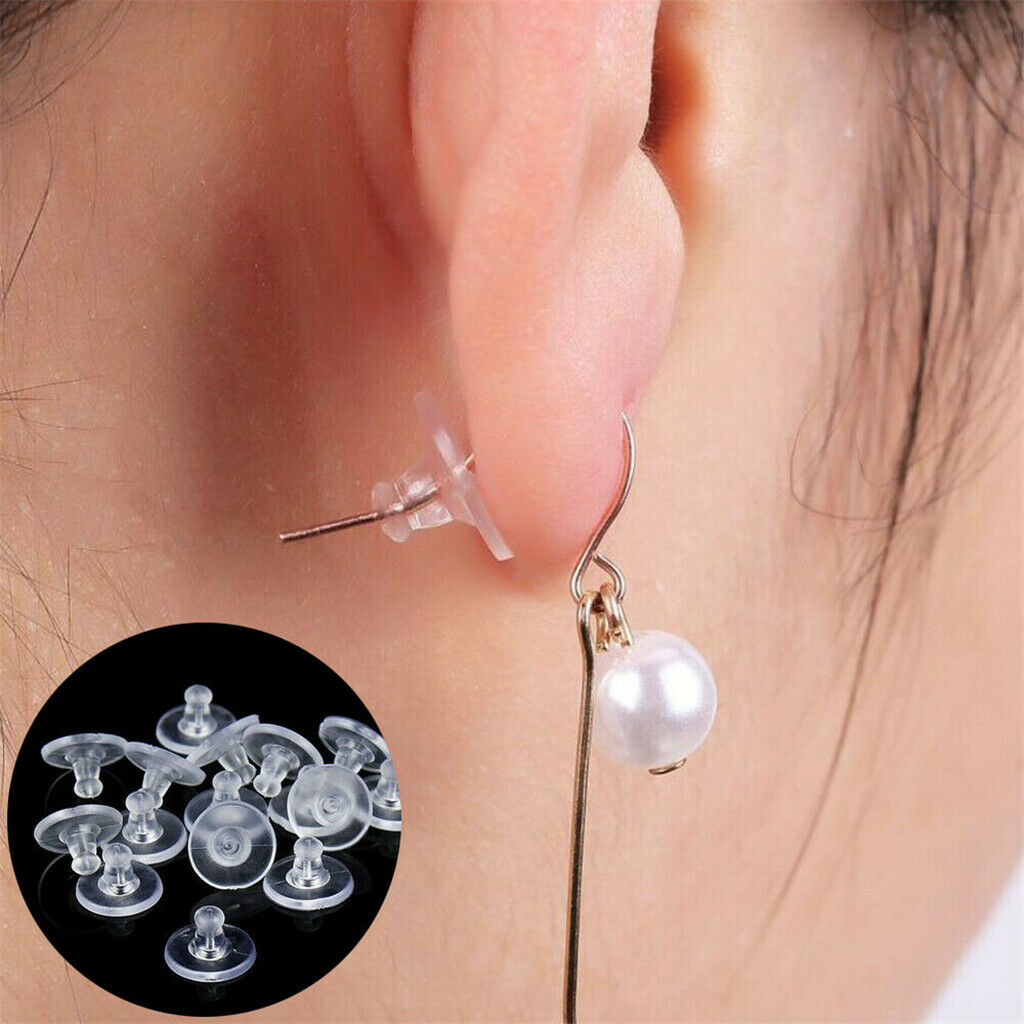 150 pcs Heavy Duty Rubber Earring Backs Stoppers Sleeves Holders Nut Sili.l8