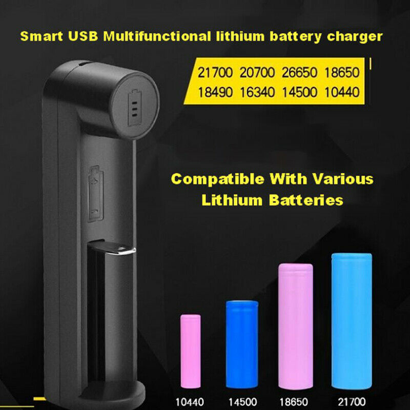 USB Smart Battery Charger Single Slots For 21700 20700 26650 AA AAA Nimh .l8