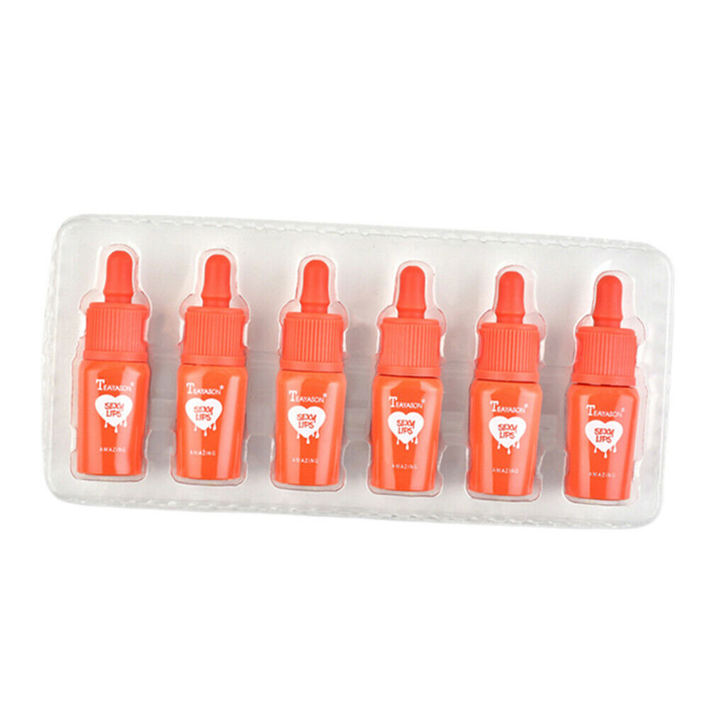 6Pcs Cute Mini Women Makeup Matte Lip Gloss Stain Gift Kit Velvet Lip Tint