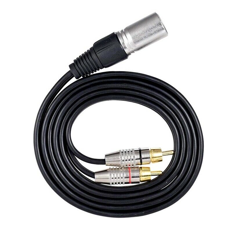 1 XLR Male to 2 RCA Male Plug Stereo Audio Cable Connector Y Splitter Cord forW4