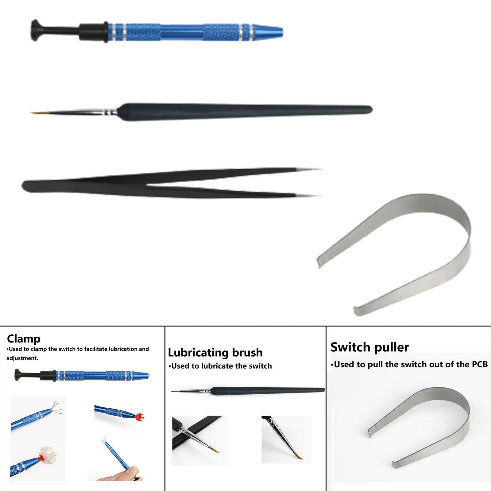 Switch Puller Lube Brush Tweezers Clamp Switches Adjustment Cleaner Kits