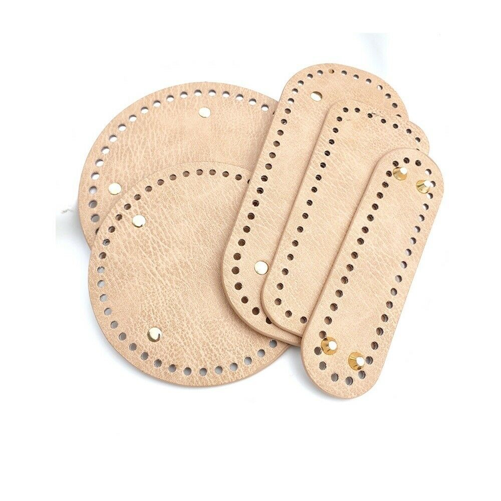 2X PU Leather Bottom Knitting Bag Crocheting Handbag Nail Base Pad 8x18 Square