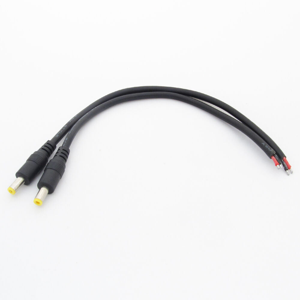 50pcs 25cm 18AWG Copper DC Power Cable Pigtail 5.5x2.5mm DC Male For CCTV Camera