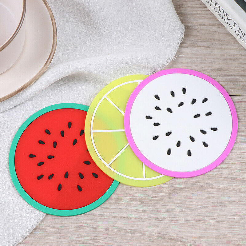 Cute Colorful Silicone fruits Coaster Cup Cushion Holder Drink Placemat M.l8