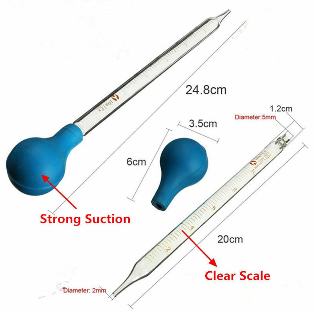 10ml Scale Line Reusable Laboratory Lab Glass Pipettes Dropper With Rubber Head