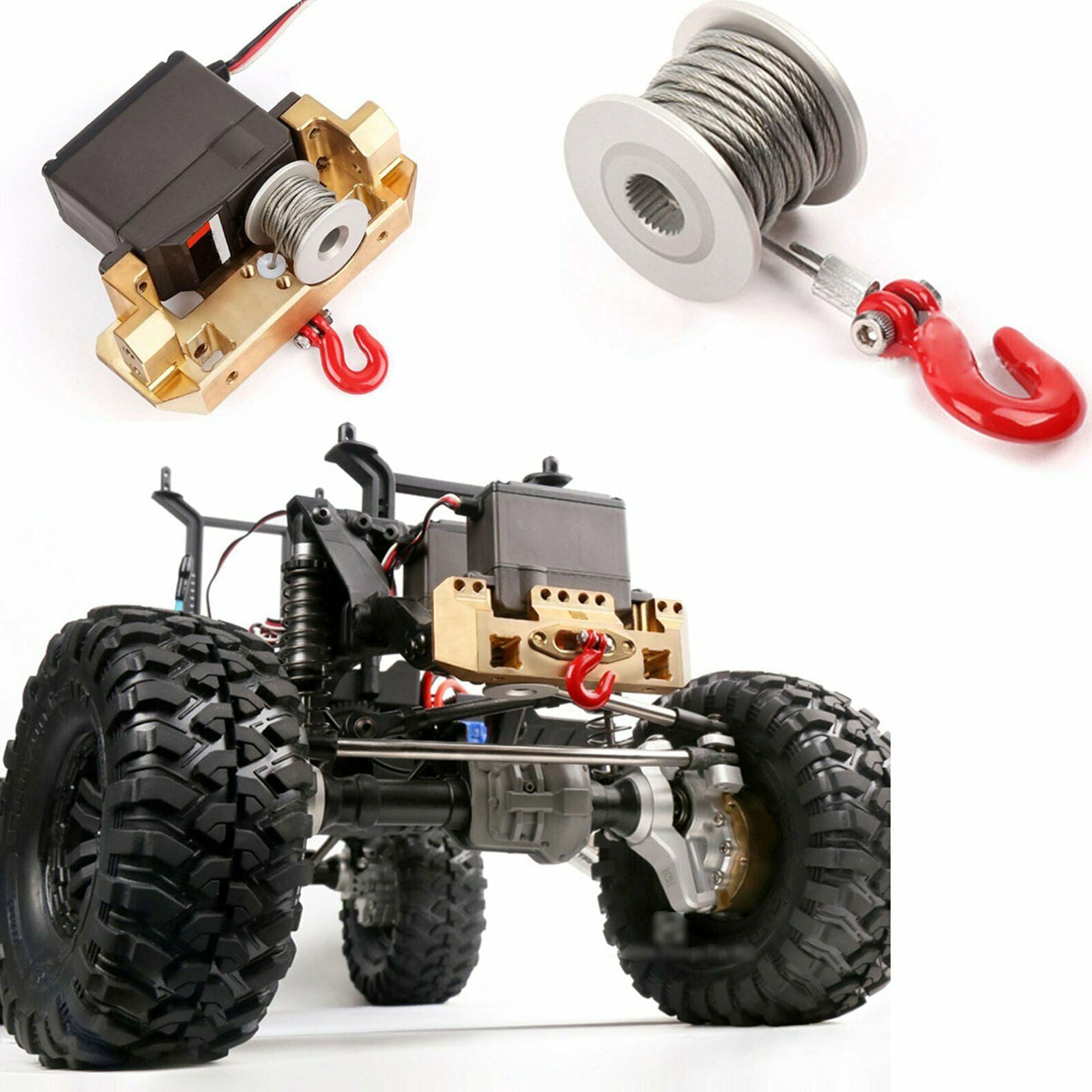 New GRC 25T Servo Winch Upgraded Drum RC Rock Crawler Steering Gear Winch