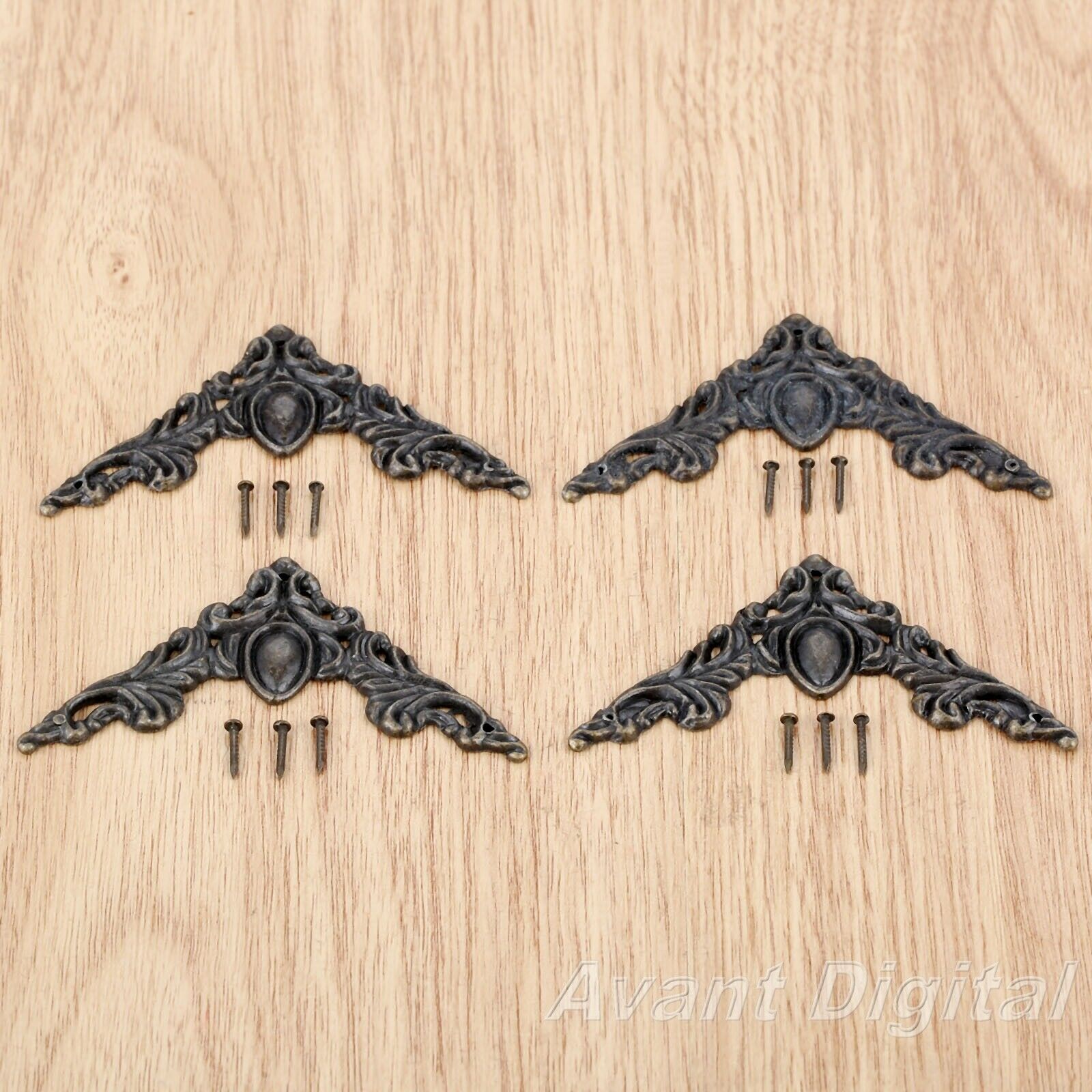 4Pcs 50mm Triangle Flower Embellishment Scrapbooking Retro Jewelry Box Protector