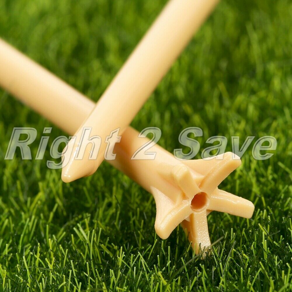 100Pcs Pack 83mm Plastic Frictionless Professional Golf Tee Wheat Color 5 Prong