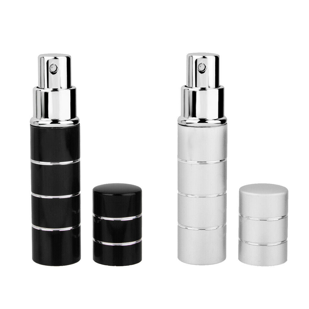 2 Pieces Travel Portable Refillable Perfume Atomizer Bottle Pump Spray Case