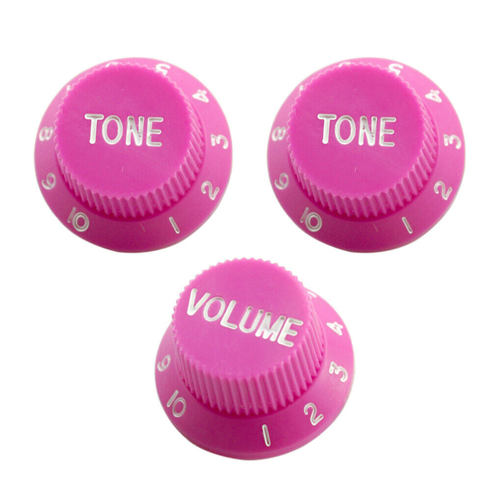 3pcs Bell Style Guitar Speed Knobs 1 Volume&2 Tone for ST SQ Guitar Pink