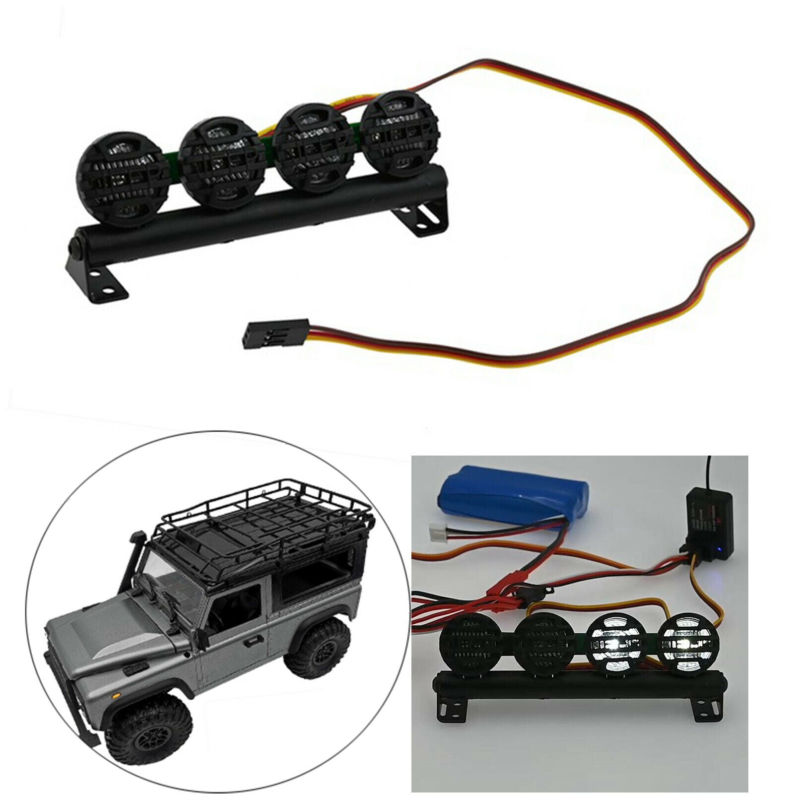 4LED Roof Light Flashing Light for 1/12 RC Car MN90 MN90K MN45 B14 Upgardes