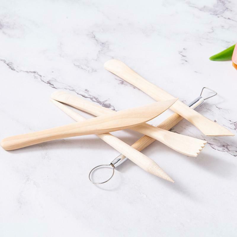 Pack of 5pcs Pro Pottery Tool Kit for Students Carving Modeling Shaping Scraping