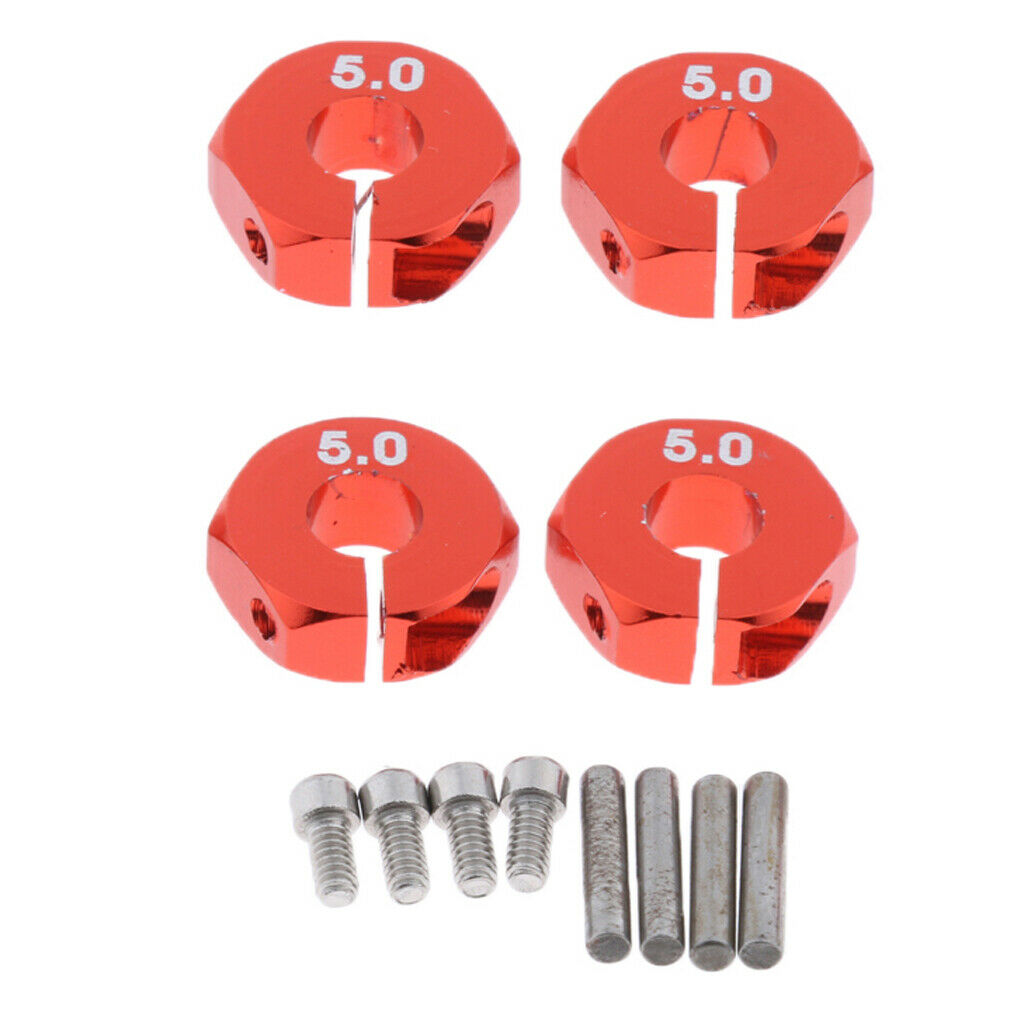 8Pcs 1/10 RC Rock Crawler 12x5mm Wheel Hex Drive Hub Adapter For   Car