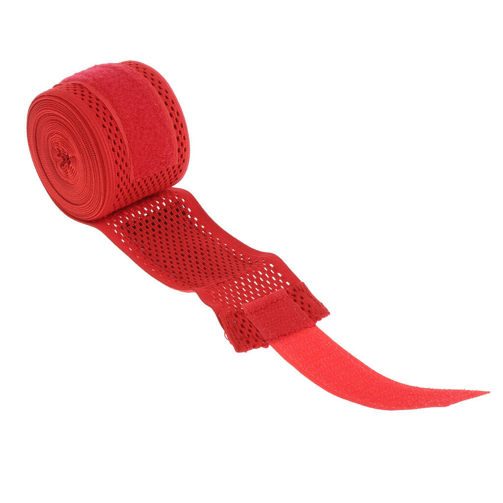 Boxing Fist Wraps Bandages Hand Protector Inner Gloves Elastic Strap Red