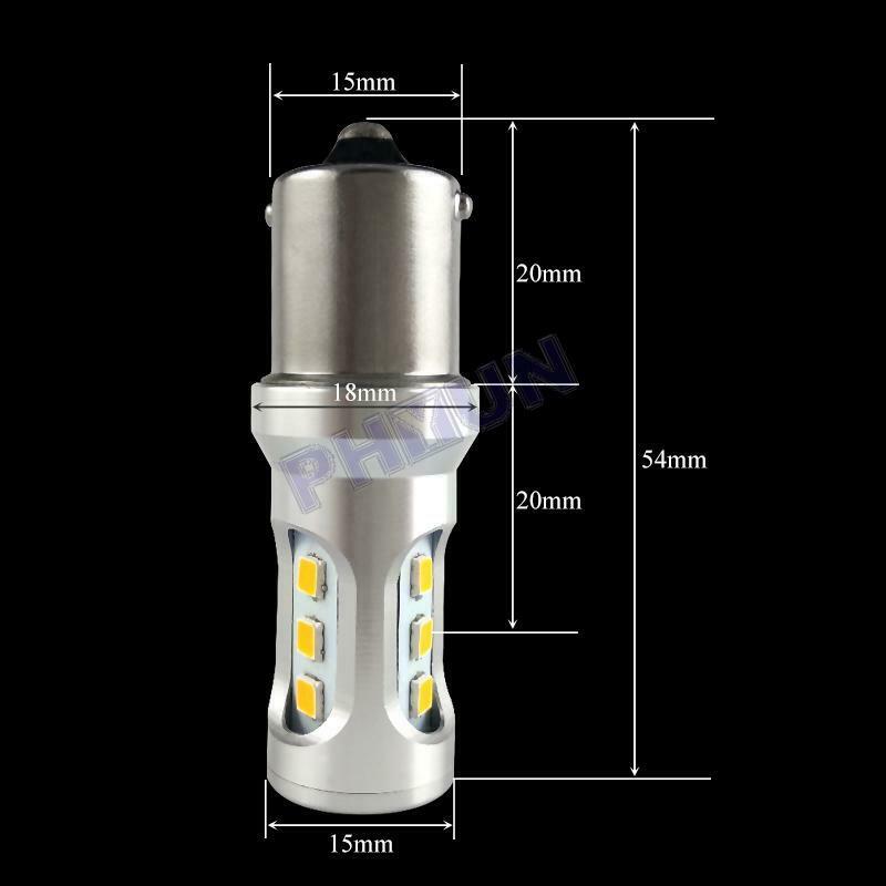 2x White LED Car Tail Light Bulbs 1156 BA15S Brake Lamps DRL Rear Parking Bulbs