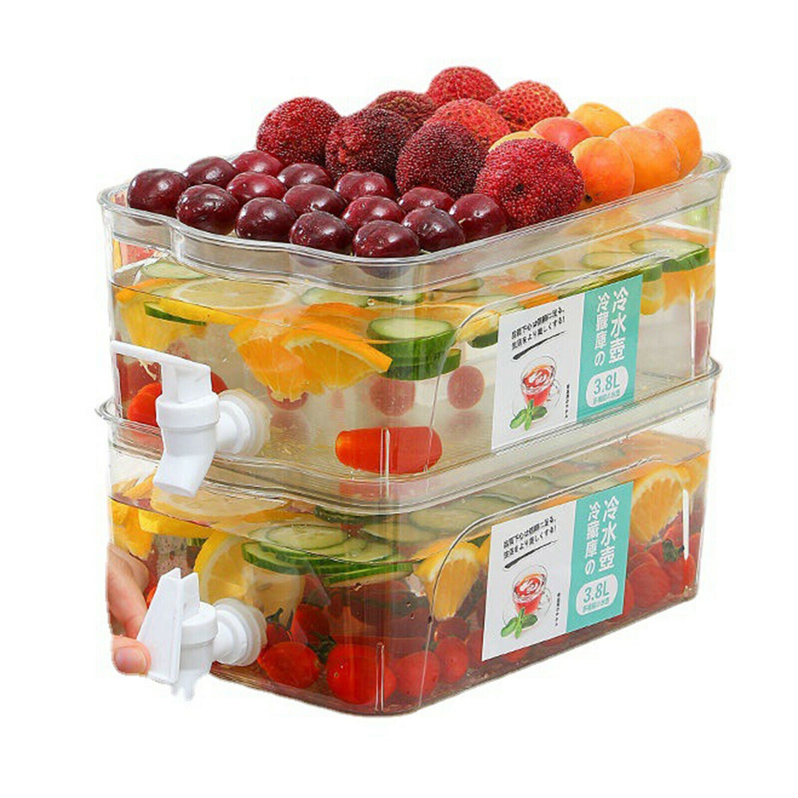 Water jug container plastic bottle beverage dispenser transparent