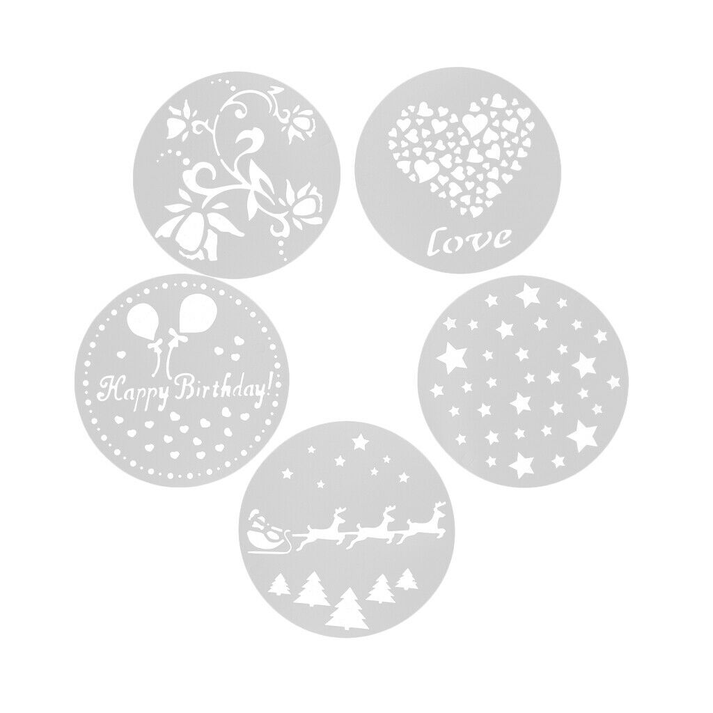 5x Cake Stencil Resuable Fondant Template DIY Mold for Bakery Restaurant Home