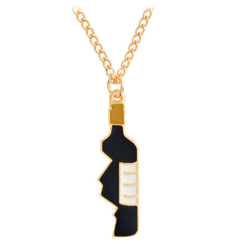 2PCS/Set Heart Wine Pendant Necklace Best Friend Couple Chain Jewelry Gift.l8