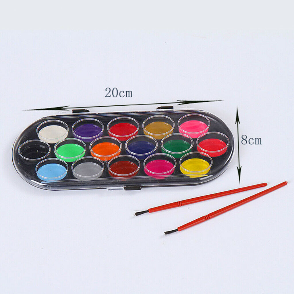 12Pcs Watercolor Palette Brush Set Painting Tray