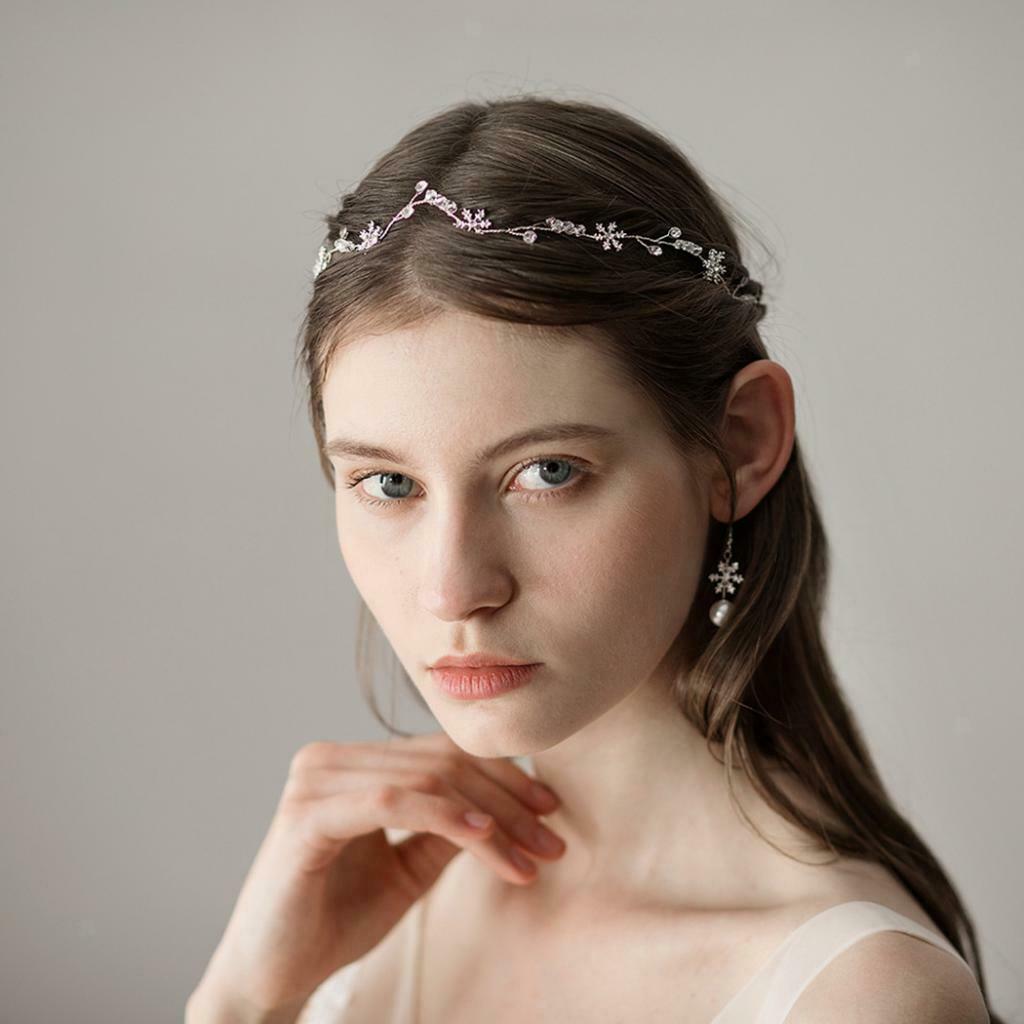 Wedding Bridal Floral Crystal Beads Headband Halo Prom Headpiece  Type 1