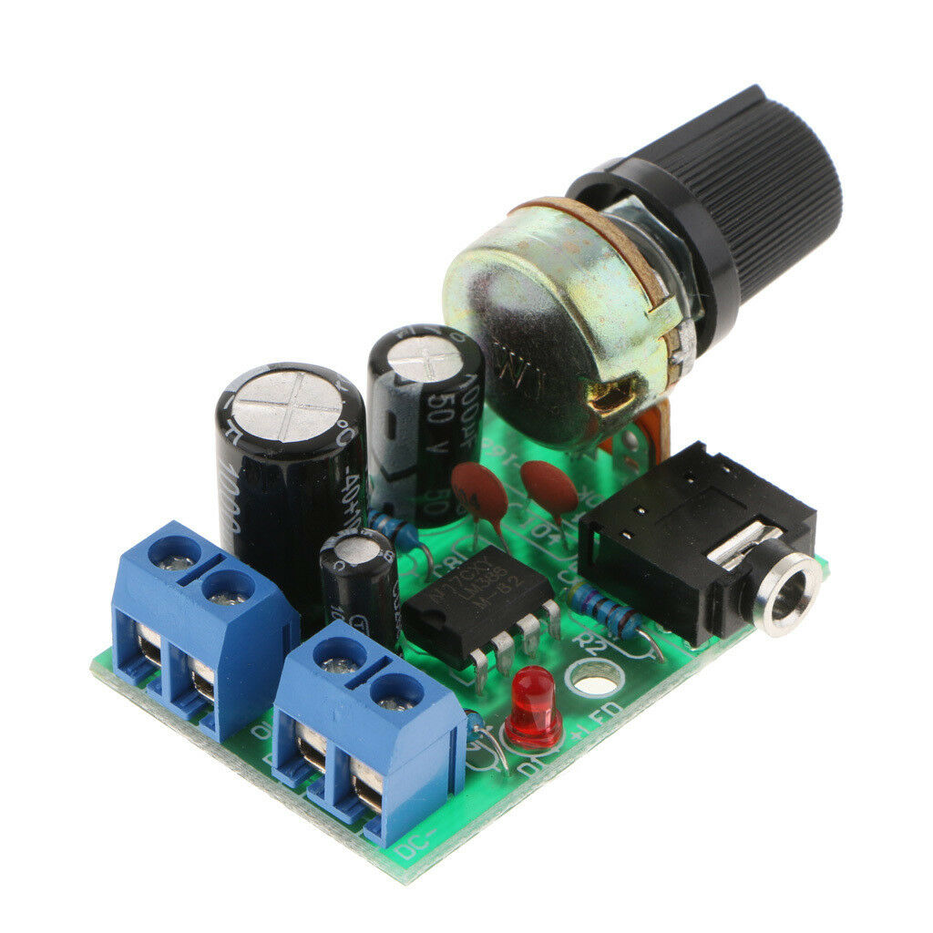 LM386 Audio Amplifier Board 0.5-10W DC3-12V Stereo AMP Module Single-Channel