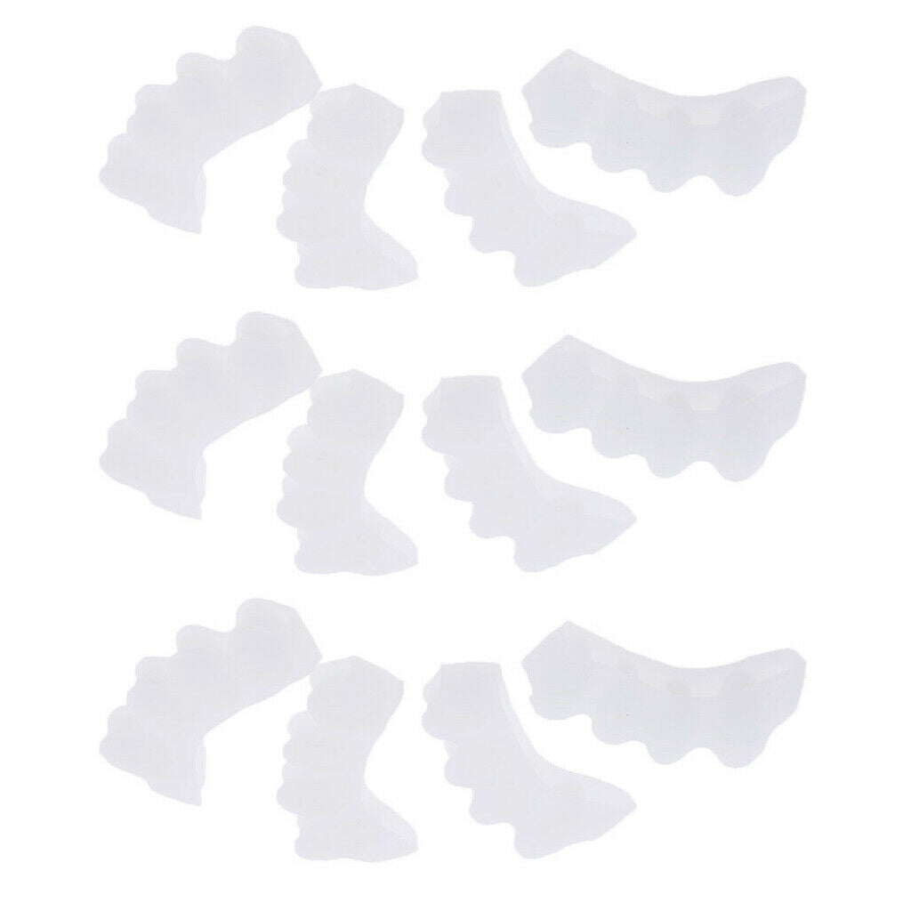 6Pairs Silicone Toe Stretchers Separators Bunion Protectors Men Women White