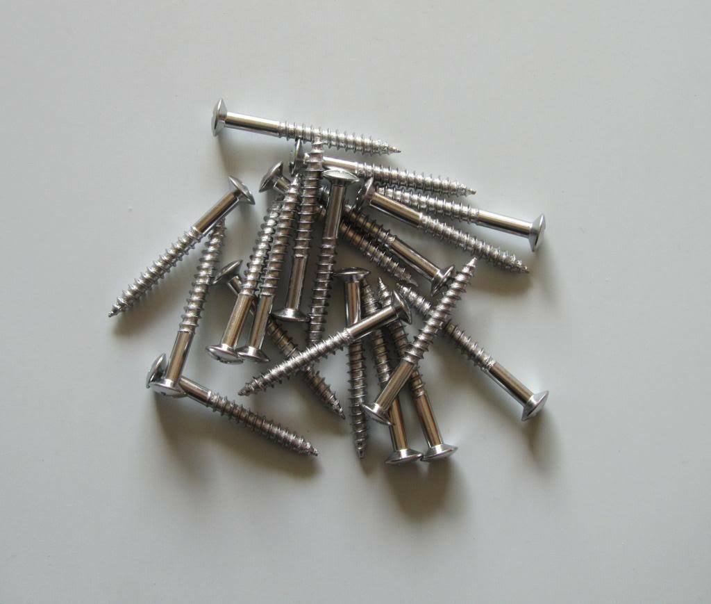 20x Chrome Guitar Neck Plate Screws Metal Neckplate Screws fits Strat Tele