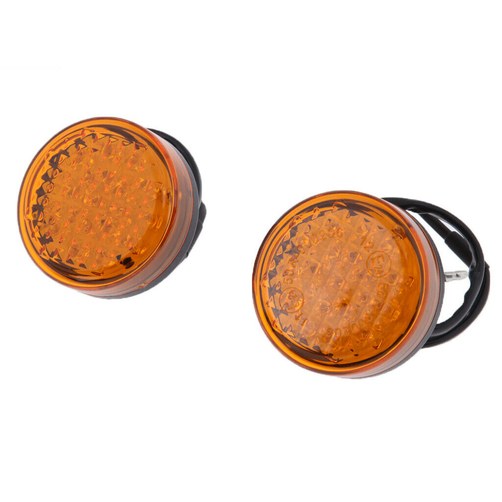 Pair Waterproof Motorcycle 20 LED Round Lamp Turn Signal Light 5W Orange