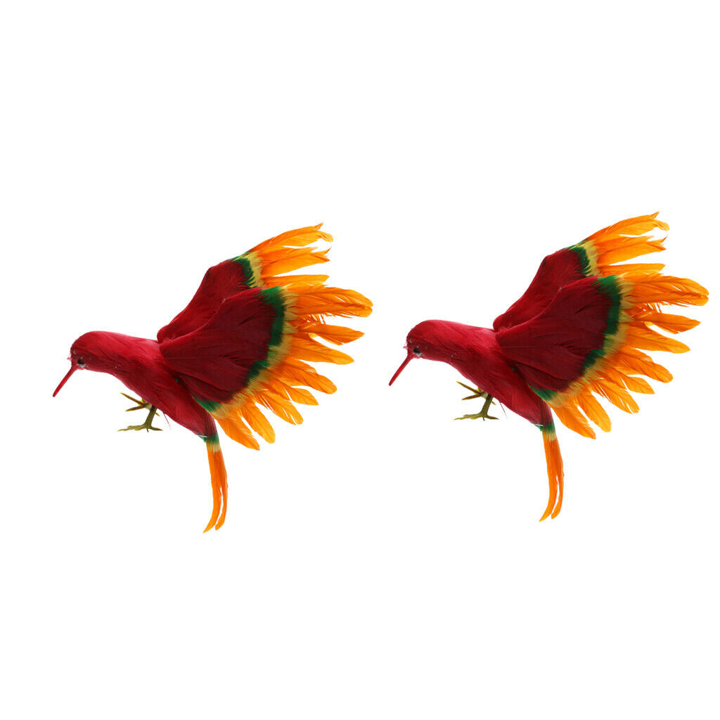 2Pieces Artificial Birds Handmade Kid Craft Home Photograph Party Wedding DIY
