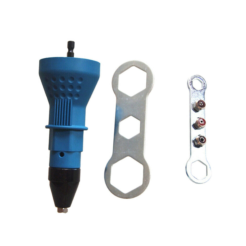 Rivets Gun Wrench Rivets Head 6 Piece Set Blue Plastic + Alloy Rivets Tools