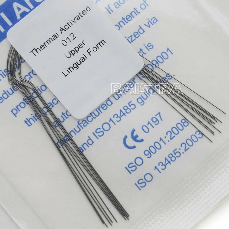 10 X Orthodontic NiTi Lingual Heat Thermal Activated Round Arch Wires 012 Upper